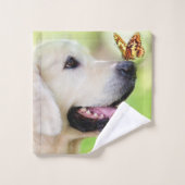 Oreiller À Lancer Du Labrador Et Du Papillon (Gant de toilette)