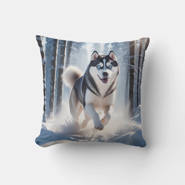 Oreiller à lancer élégant Husky Sibérien (Recto)