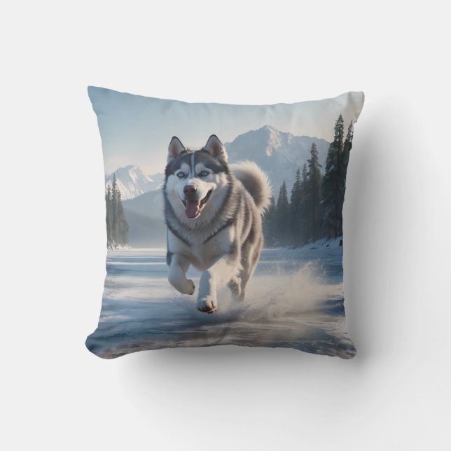 Oreiller à lancer élégant Husky Sibérien (Recto)