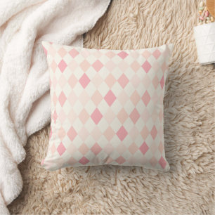 Oreiller à lancer en Jacquard rose et crème
