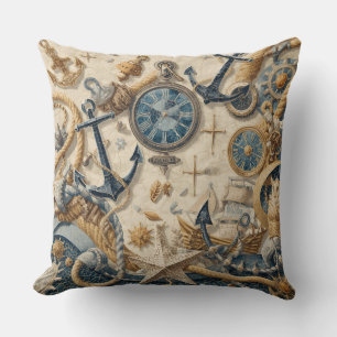 Oreiller à lancer en mosaïque marine