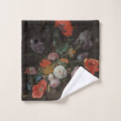 Oreiller à lancer floral à vie morte foncée (Gant de toilette)