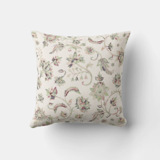 Oreiller à lancer floral blanc Jacobéen