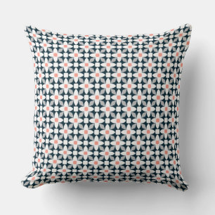 Oreiller à lancer floral gris et blanc