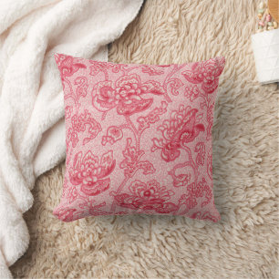 Oreiller à lancer floral Hot Rose 1920