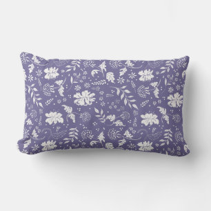 Oreiller à lancer floral violet et blanc