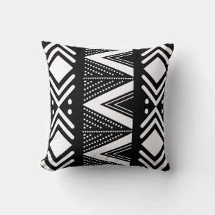 Oreiller à lancer inspiré de tissu de boue noire a