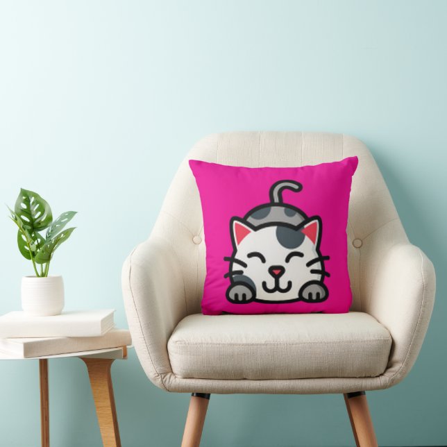 Oreiller à lancer Kitty 16x16 (Chaise)