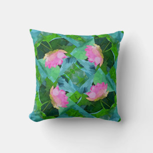 Oreiller à lancer - Lotus rose Abstrait