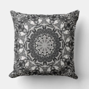 Oreiller à lancer Mandala en argent
