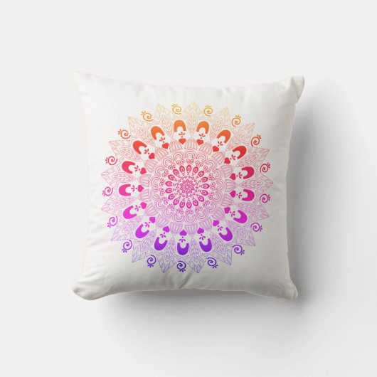 Oreiller à lancer Mandala Flower Design (Recto)