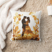Oreiller à lancer Mariage d'automne rustique (Couverture)