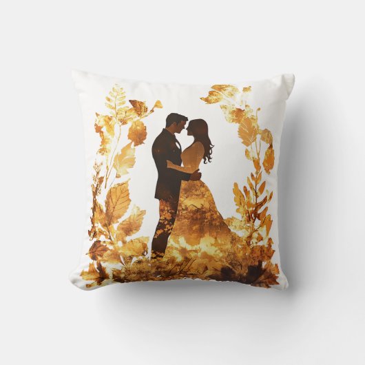 Oreiller à lancer Mariage d'automne rustique (Recto)