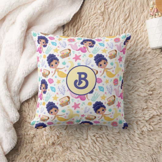 Oreiller à lancer monogramme de la sirène (Couverture)