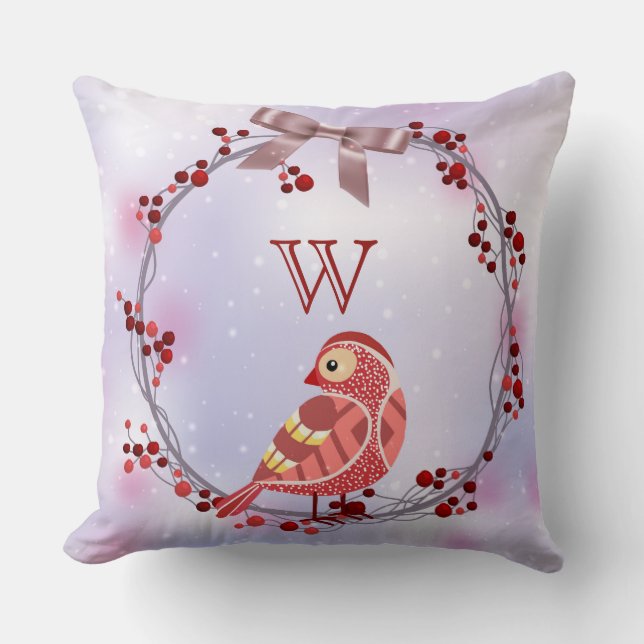 Oreiller à lancer monogramme personnalisé (Recto)