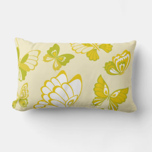 Oreiller à lancer Motif à papillon jaune