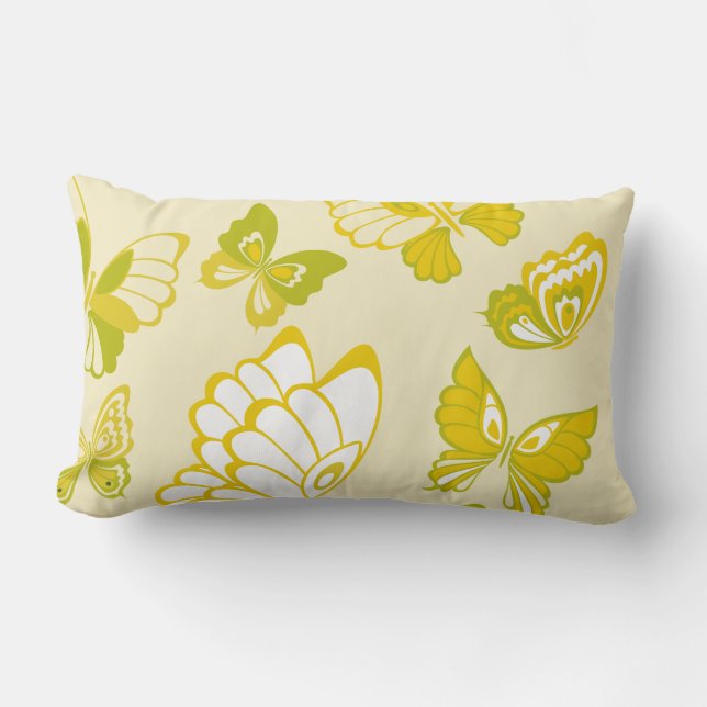 Oreiller à lancer Motif à papillon jaune (Recto)