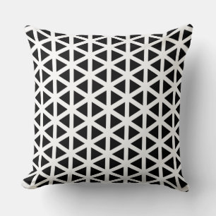 Oreiller à lancer Motif Chevron noir et blanc