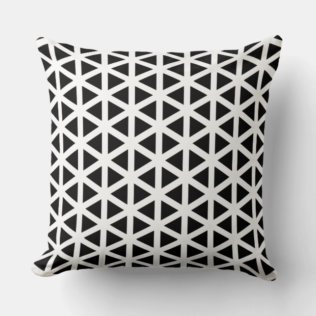 Oreiller à lancer Motif Chevron noir et blanc (Recto)