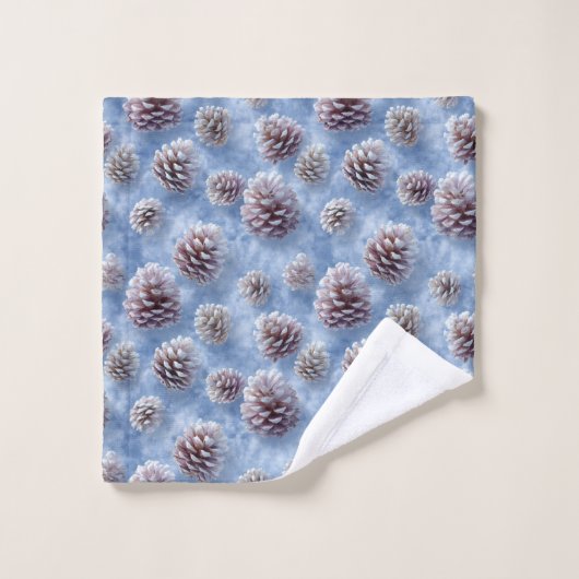 Oreiller à lancer Motif de Pinecones bleus congelé (Gant de toilette)