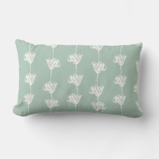 Oreiller à lancer Motif de tulipe verte MInt