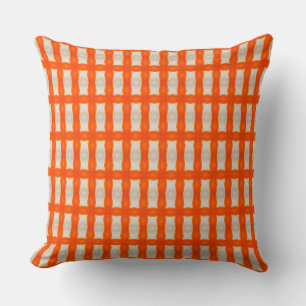 Oreiller à lancer Motif géométrique en orange