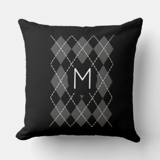 Oreiller à lancer Motif Jacquard Monogramme