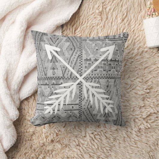 Oreiller à lancer Motif tribal gris-sud-ouest (Couverture)