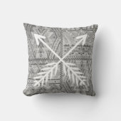 Oreiller à lancer Motif tribal gris-sud-ouest (Recto)