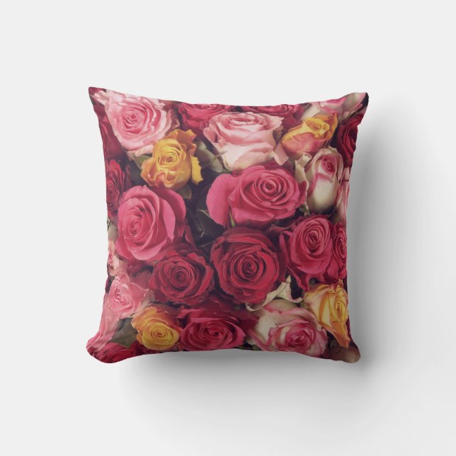 Oreiller à lancer multicouleur Rose (Recto)