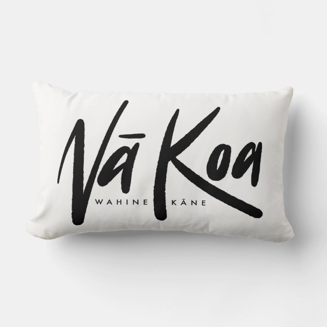 Oreiller à lancer Na Koa (noir sur blanc) (Recto)