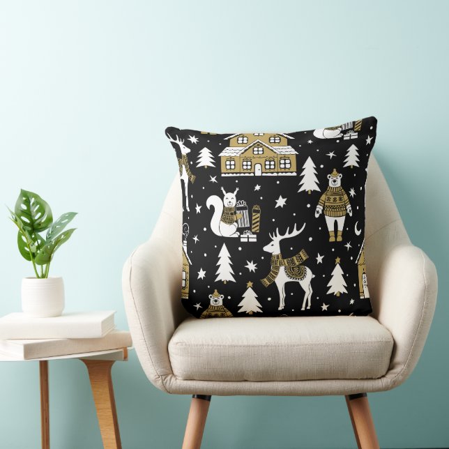 Oreiller à lancer Noël Gold 20x20 (Chaise)