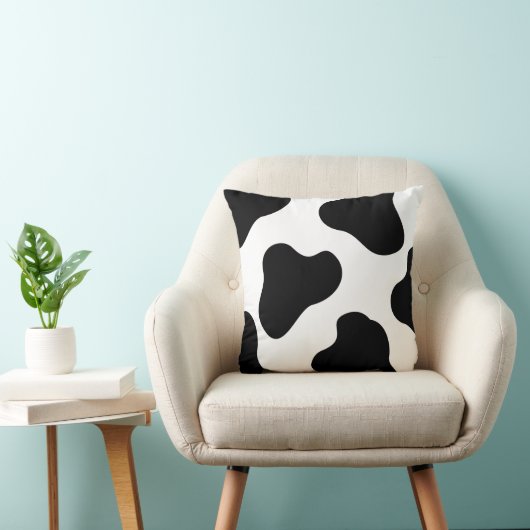 Oreiller à lancer noir et blanc (Chaise)