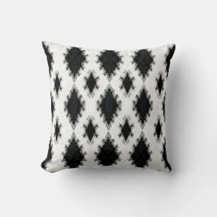 Oreiller à lancer noir et blanc