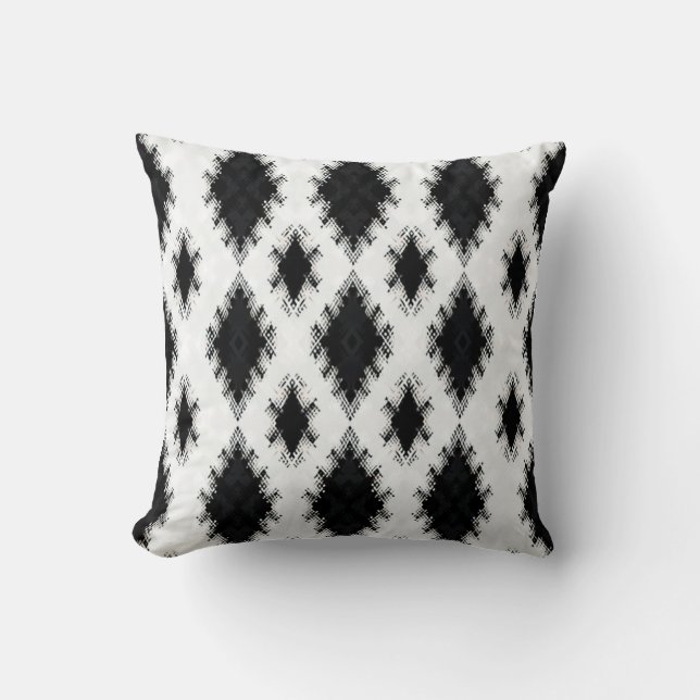 Oreiller à lancer noir et blanc (Recto)