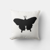 Oreiller à lancer noir et blanc à papillon (Recto)