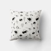 Oreiller à lancer noir et blanc personnalisable (Verso)