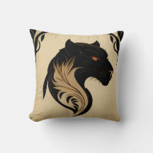 Oreiller à lancer Panther Art Nouveau