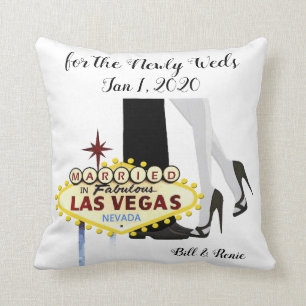 Oreiller à lancer personnalisé Mariage Las Vegas