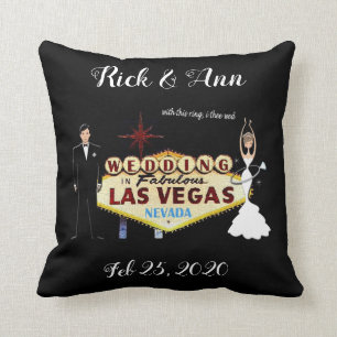 Oreiller à lancer personnalisé Mariage Las Vegas