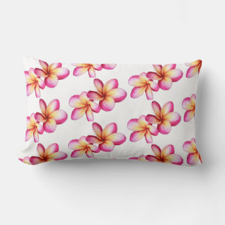Oreiller à lancer Plumeria rose