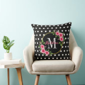 Oreiller à lancer Pois noir et blanc (Chaise)