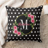 Oreiller à lancer Pois noir et blanc (Couverture)