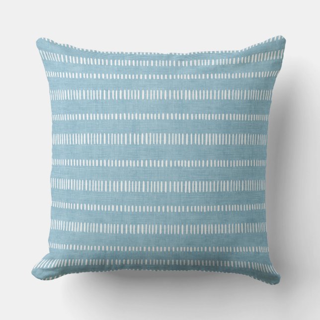 Oreiller à lancer rayé bleu clair (Recto)
