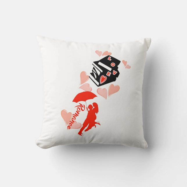 Oreiller à lancer Romance (Parapluie) (Recto)