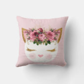 Oreiller à lancer rose jolie Kitty (Verso)