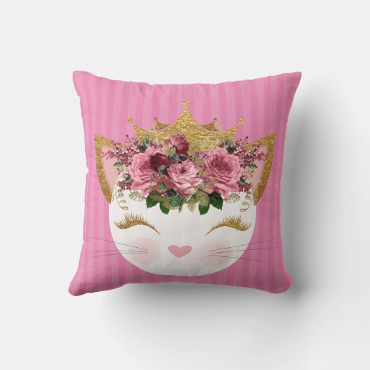 Oreiller à lancer rose princesse Kitty (Verso)