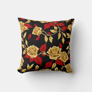 Oreiller à lancer Roses d'or unique