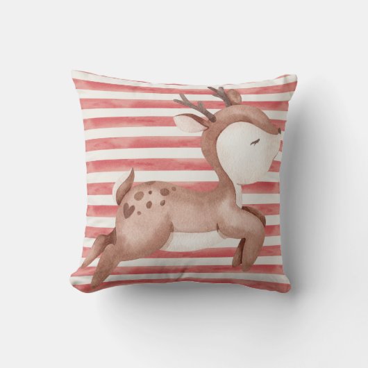 Oreiller à lancer rouge avec Rendeer (Recto)