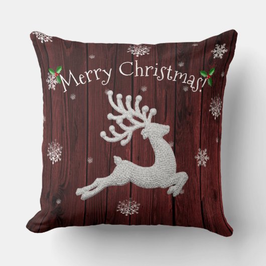 Oreiller à lancer roux Rustique de Noël (Recto)